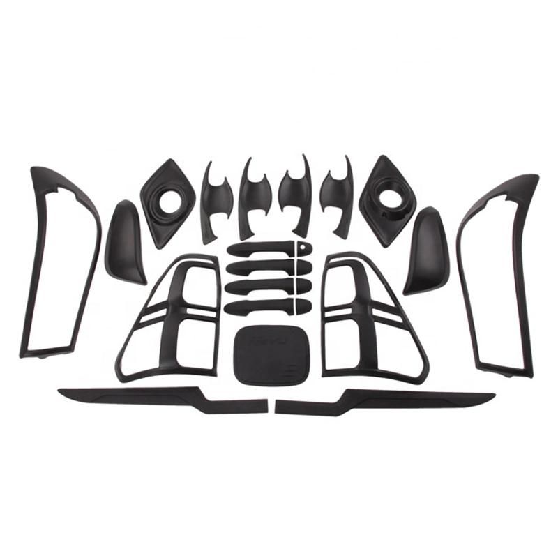 4X4 Car Accessories Sliver Black ABS Plastic Black Full Set Electroplating Parts Chrome Kits for Hilux Vigo 2012-2017