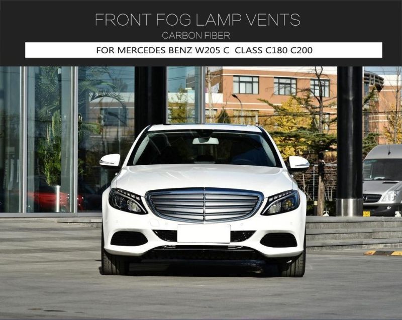 Carbon Fiber Front Bumper Air Vents Outlet Cover Trim for Mercedes Benz W205 C Class 2015-2017