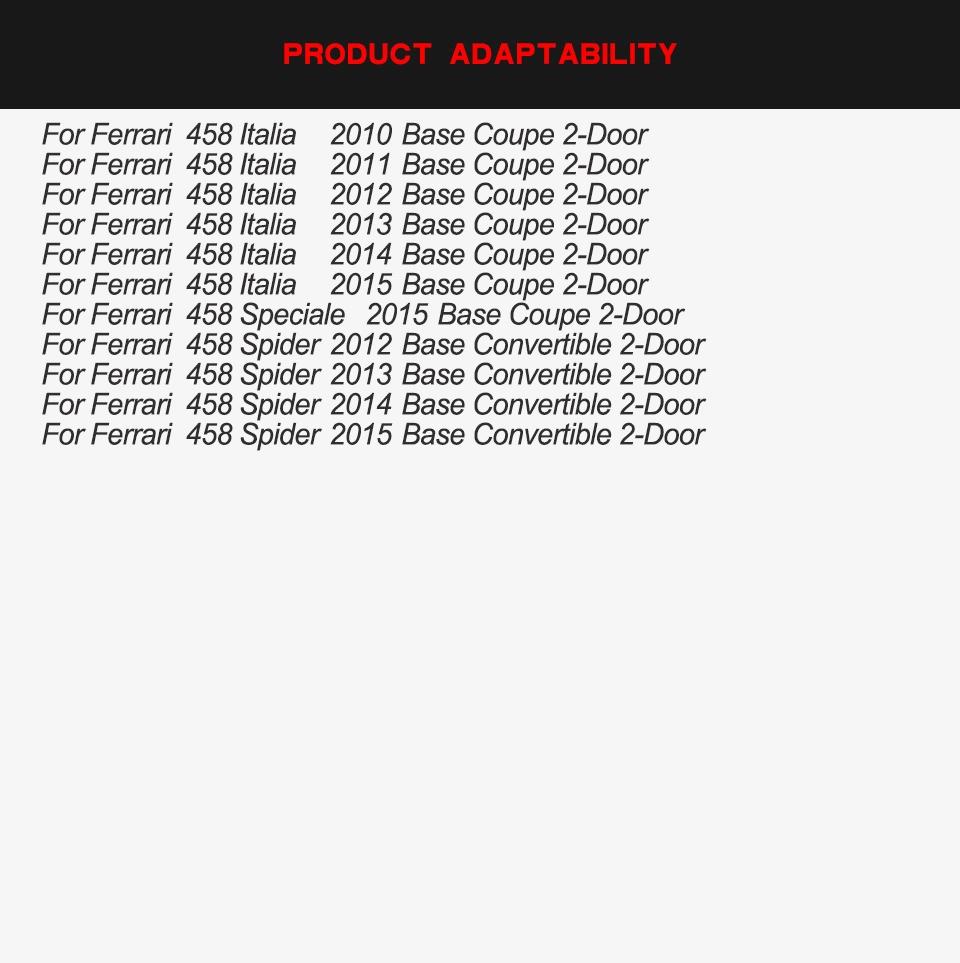 Carbon Fiber Wing Mirror Covers for Ferrari 458 Italia Coupe Spider Convertible 11-16