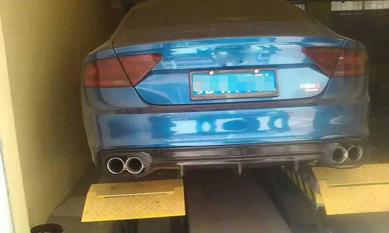 Carbon Fiber Rear Diffuser Lip Dual Pipes Dual Outlet Fit for Audi A7 Sline Bumper