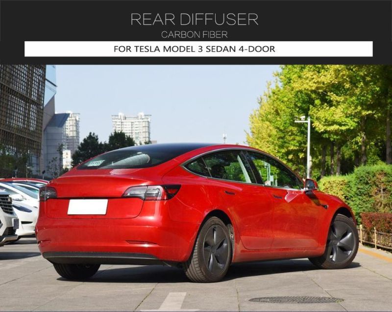 Carbon Fiber Rear Bumper Diffuser for Tesla Model 3 Sedan 4-Door