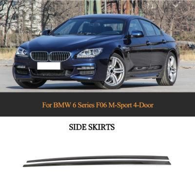 for BMW 6 Series F06 M-Sport 4-Door Carbon Fiber Side Skirts Extension 2012-2017 P Style