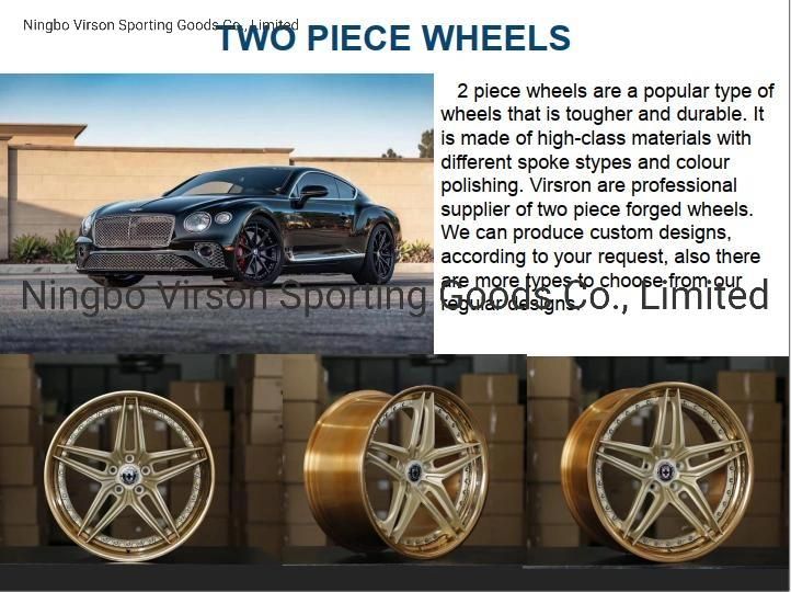 19′ ′ 20′ ′ 21′ ′ 22′ ′ Forged Concave Wheels for BMW Benz 2piece Wheel Silvery Bronze Painting Polish