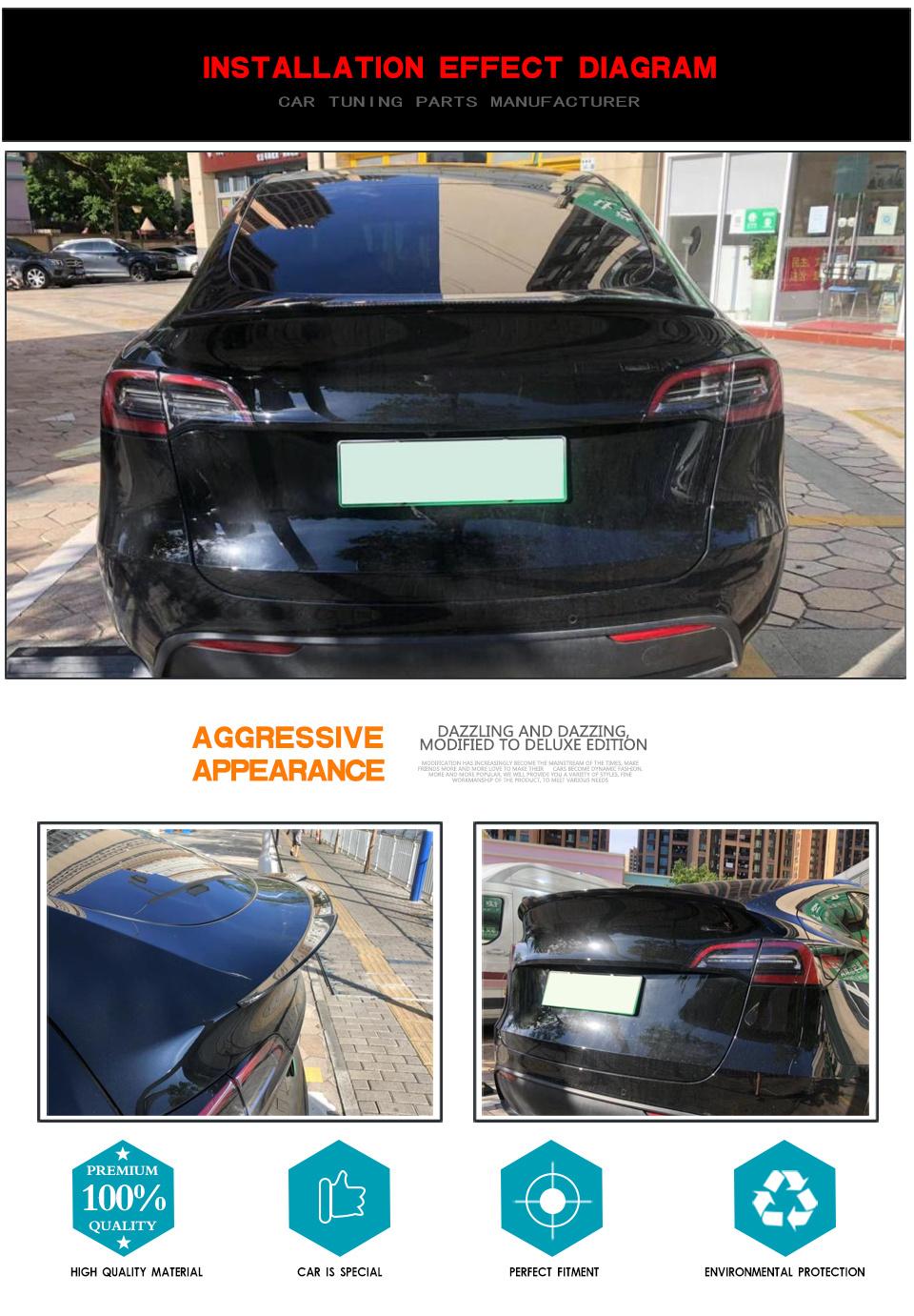 Carbon Fiber Rear Trunk Spoiler for Tesla Model Y Sport 2019-2021