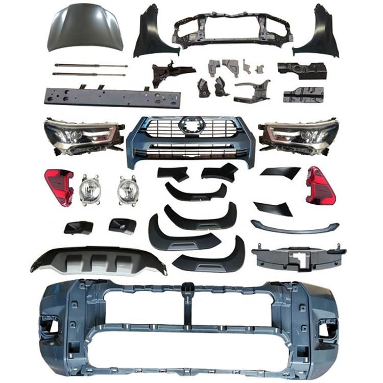 Car Accessories Front Bumper Facelift Conversion Bodykit Body Kit for Hilux Vigo 2008-2012 Upgrade to Rocco 2021