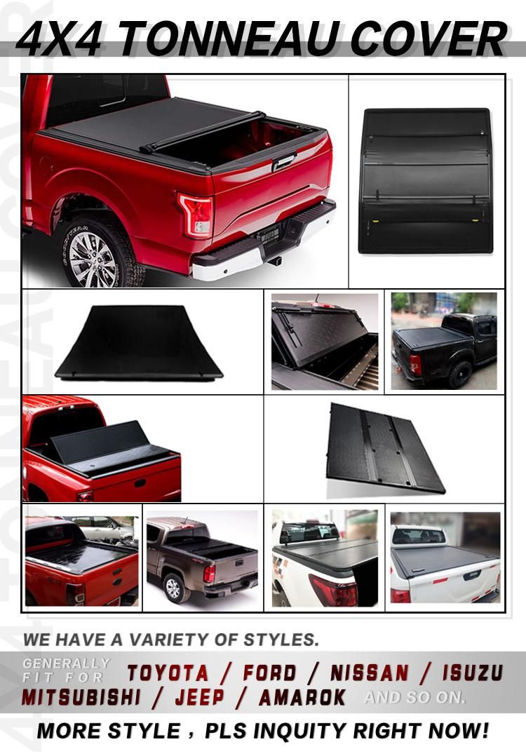 China Factory Promotion Tonneau Cover Folding for Toyota Hilux Vigo Tundra Amarok Ford Ranger T8
