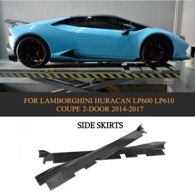 D Style Carbon Fiber Side Skirts for Lamborghini Huracan Lp600 Lp610 Coupe 2-Door 14-17