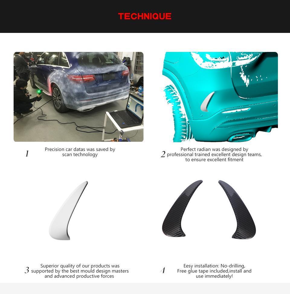 Carbon Fiber H247 Rear Bumper Canards for Mercedes Benz Gla Class Gla250 Gla35 Amg 4-Door 2020-2021