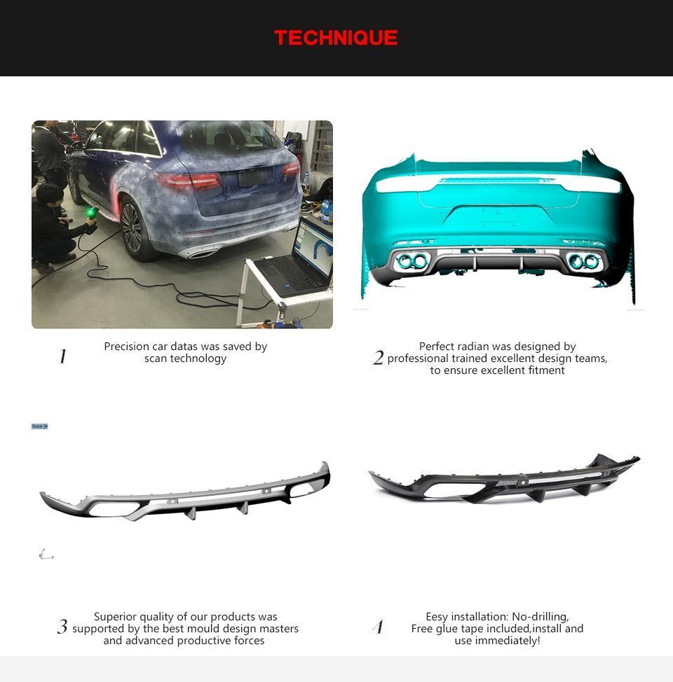 for Porsche Panamera Carbon Fiber Rear Diffuser 2017-2019