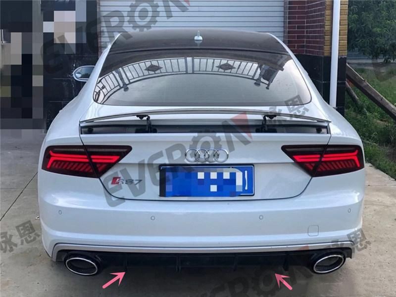 RS7 Rear Bumper Diffuser with Exhaust Pipe for 2016-2018 A7 Sline