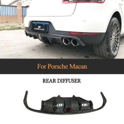 Carbon Fiber Rear Bumper Diffuser with LED for Porsche Macan