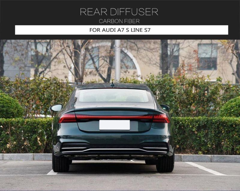 RS7 Style for Audi A7 S Line S7 Carbon Fiber Rear Diffuser 2019-2020