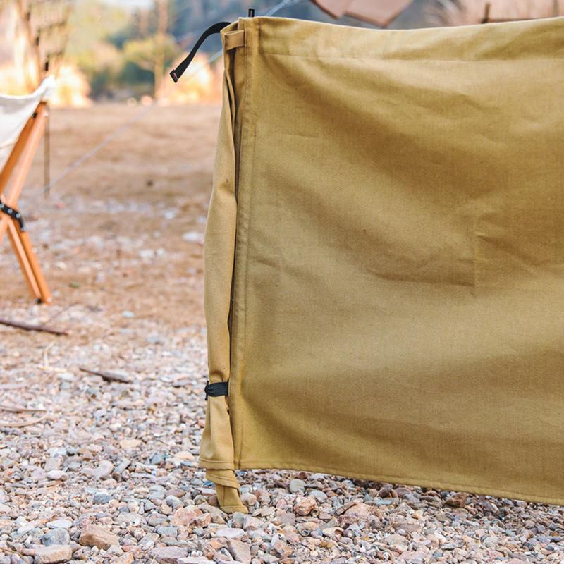Multifunctional Folding Triangle Thicken Windscreen Camping Canvas Iron Windproof Outdoor Hiking Self-Driving Cooking Windbreak Wbb15469