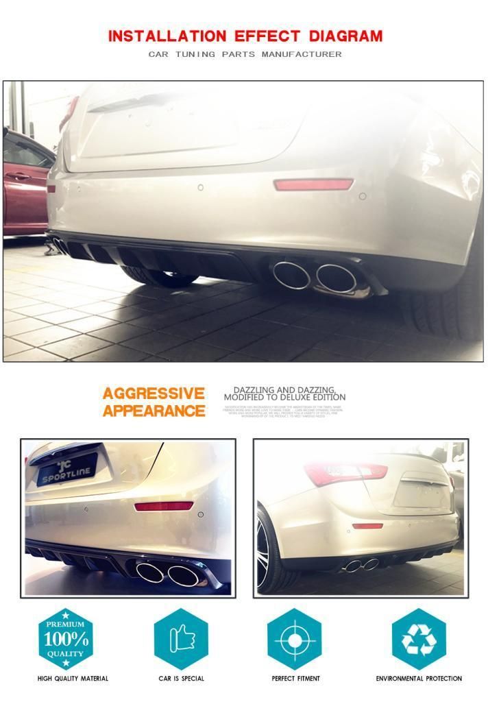Carbon Fiber Rear Diffuser for Maserati Ghibli 2014-2016