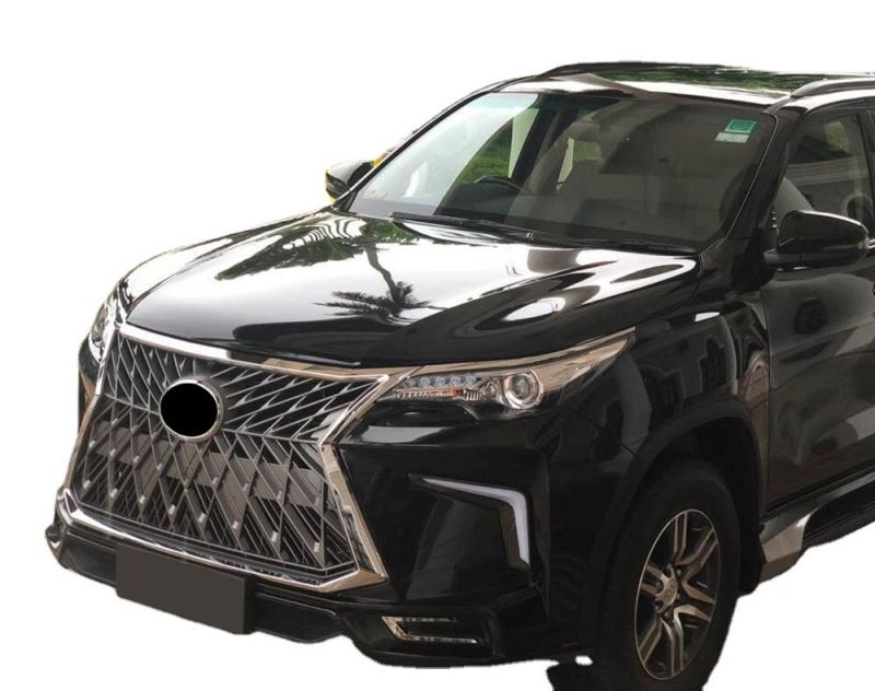 Car Front Bumper with Grille Rear Bumper for Toyota Fortuner 2016-2019 to Gx460 Lx570 Facelift Kit