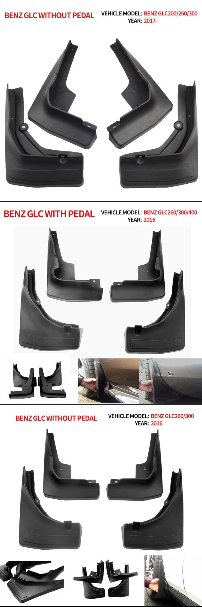 Mud Flaps Guards Fender Mudguards Splash for Benz Glc Without Pedal