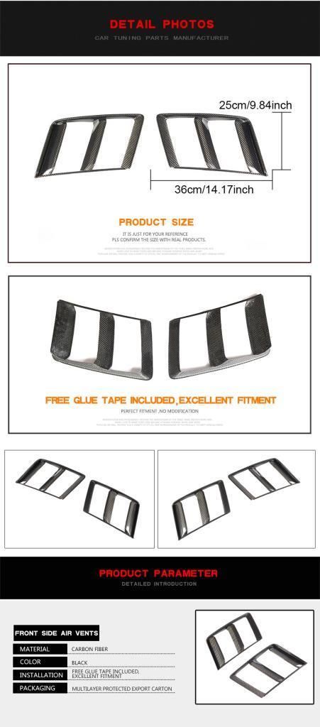 Carbon Fiber Front Side Air Vents for Audi R8 2016-2018