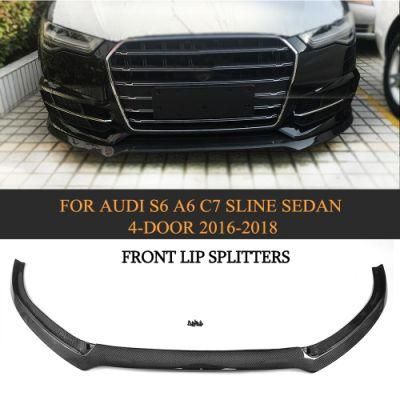 S6 Carbon Fiber Front Spoiler for Audi S6 A6 C7 Sline Sedan 4-Door 16-18