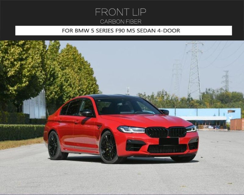M5 Carbon Fiber Front Bumper Lip for BMW 5 Series F90 M5 Sedan 4-Door 2021-2022