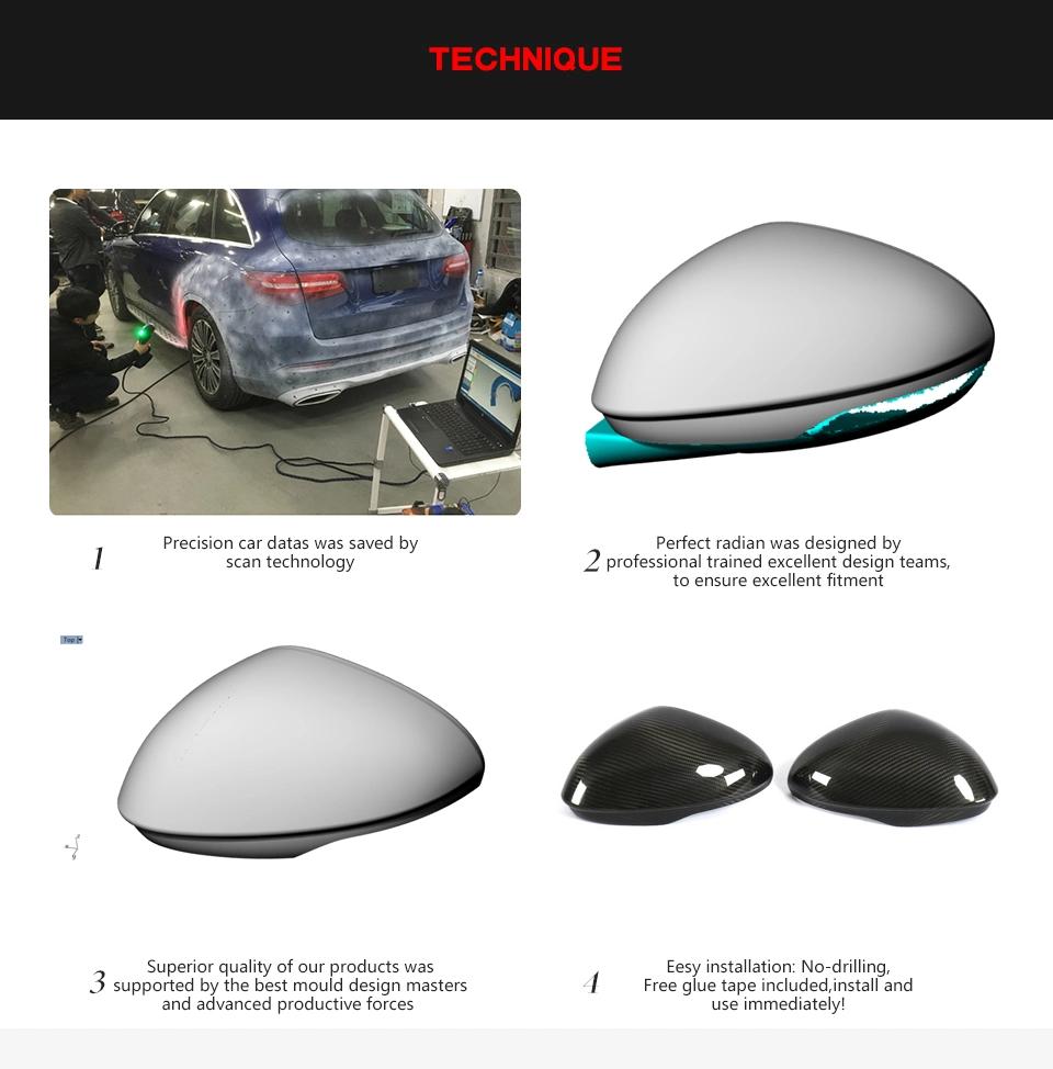Carbon Fiber Rear Back Mirror Cover for Alfa Romeo Giulia Sedan 4-Door 2015-2018