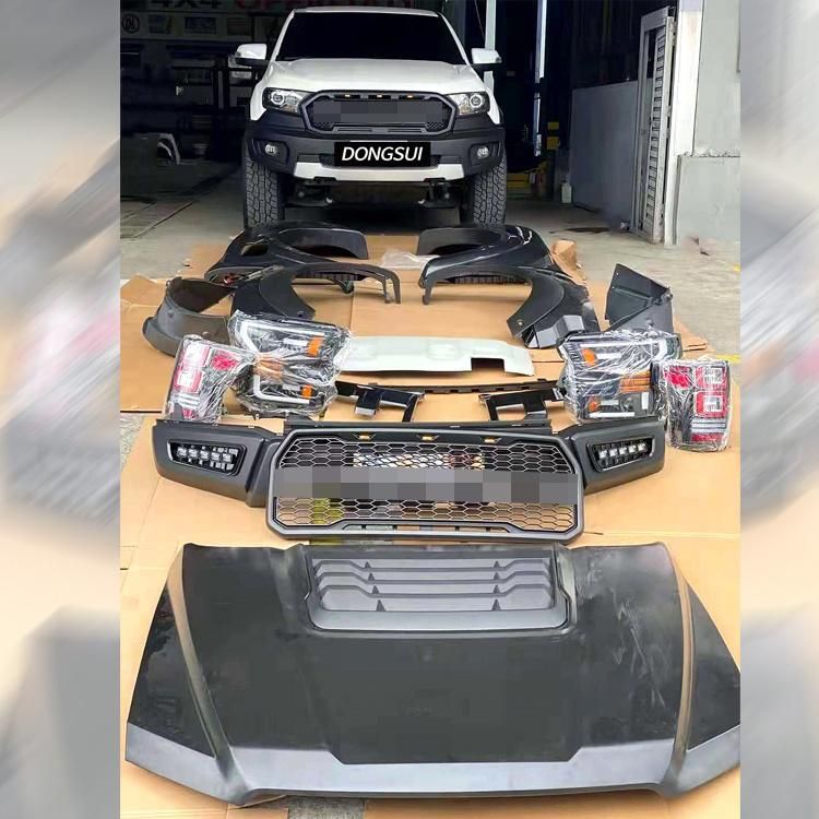 New Car Front Rear Bumper Modified Facelift Wide Conversion Bodykit Body Kit for Ford Ranger T6 T7 T8 2012-2019 Upgrade Change to F150 Raptor