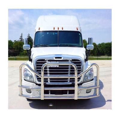 with Brackets 304 Stainless Steel America Semi Truck Bumper Deer Grille Guard for Freightliner Cascadia Volvo Vnl Kenworth T680