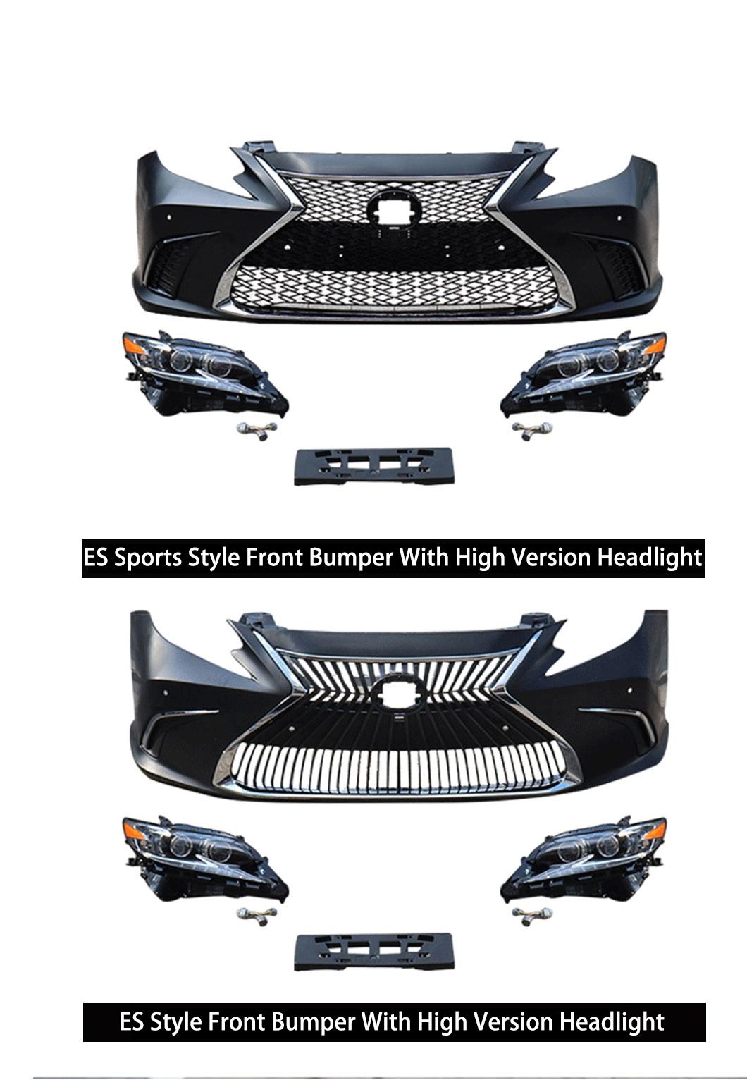 Front Bumper with LED Headlights for Lexus Es250 2013 Upgrade Es200 2018 F-Sport Style
