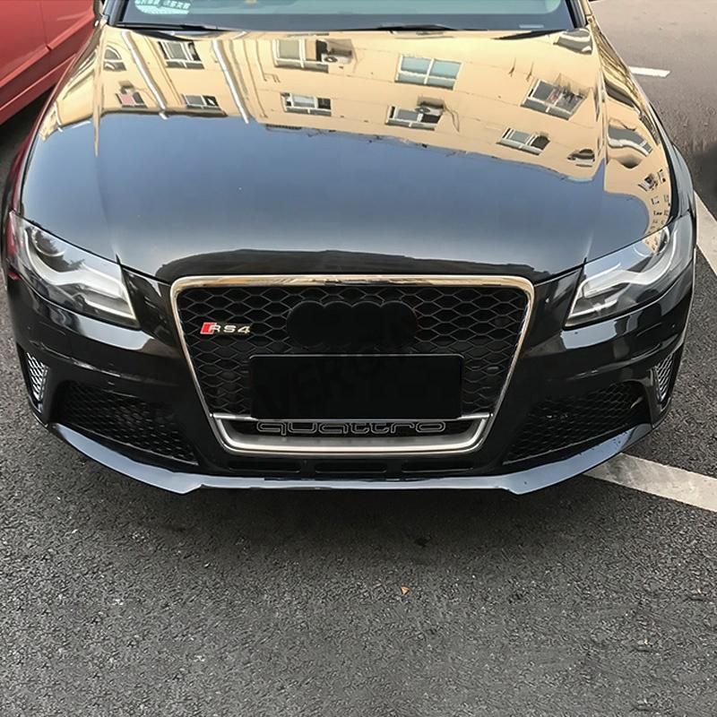 RS4 Style Front Bumper Honeycomb Mesh Grill with Quattro for Audi A4 2008-2012