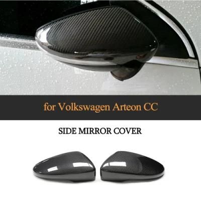 Dry Carbon Look Replacement Side Mirror Cap Car Mirror Cover Cap for VW Cc Arteon LHD