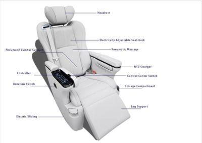 Electric VIP Luxury Car Leather Seat for Conversion MPV Van RV Sprinter V250 Vito Carnival Express Hiace Vario Alphard