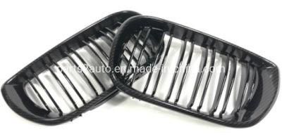 BMW E46 Double Lines Carbon Fiber Look Modified Bumper Grille 2002-2004.