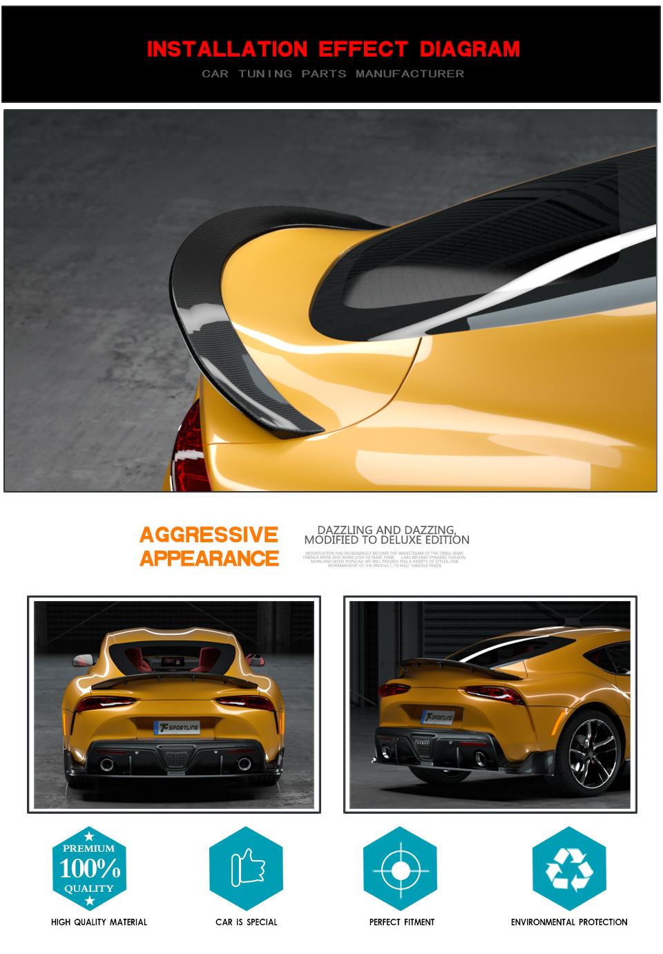 Carbon Fiber Rear Wing Spoiler for Toyota Supra A90 2019-2020