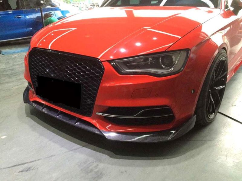 Carbon Fiber Front Lip Chin Spoiler Fit for Audi S3 2015 Sedan 4-Door 2014 up (Fit S3)