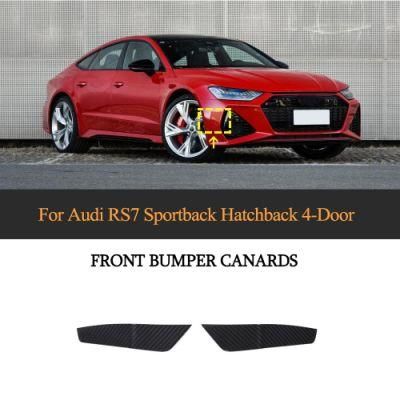 Carbon Fiber Front Bumper Fins Canards for Audi RS7 Sportback Hatchback 4-Door 2020-2021