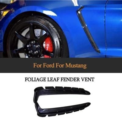 Carbon Fiber Front Side Foliage Leaf Fender Vent Air Outlet Lamp Trim Fit for Ford Mustang 2019-2020