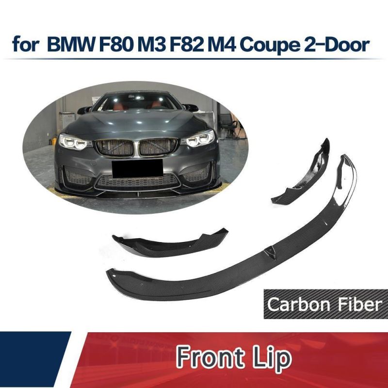 3PCS/Set Carbon Fiber Front Bumper Lip Splitters for BMW F80 M3 F82 F83 M4 14-18