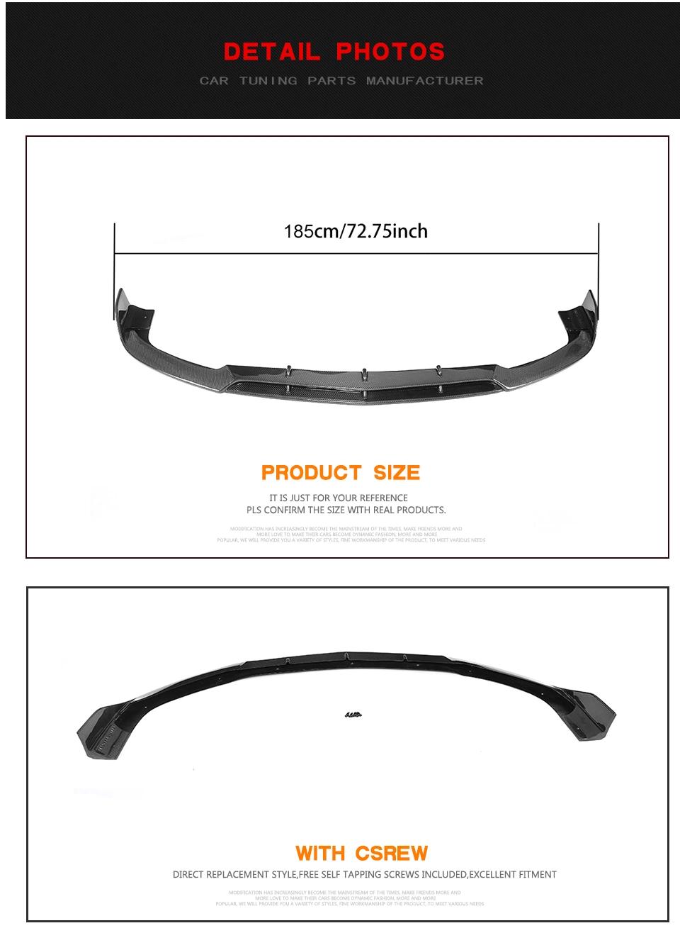 Carbon Fiber Front Bumper Lip for Mercede S Ben Z Cls-Class W218 Cls63 Amg 15-17