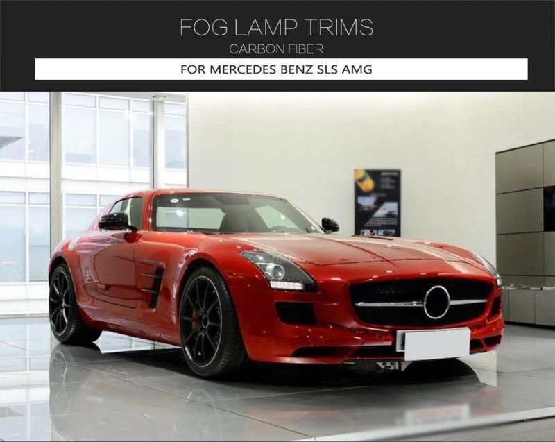 Carbon Fiber Front Bumper Fog Lamp Trims for Mercedes Benz SLS Amg 2010-2013