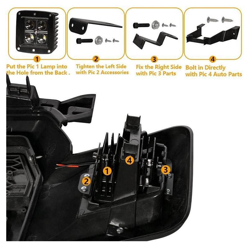 with 5PCS LED Light 4X4 ABS Plastic Matte Black Car Front Grill Grille for Ford F150 F-150 2018