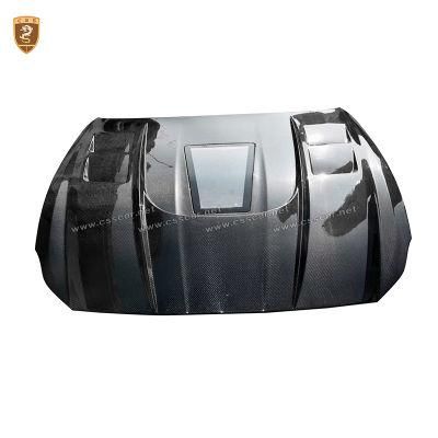 Css Style Car Front Carbon Fiber Engine Hood Transparent Bonnets for Maserati Quattroporte 2018-2020