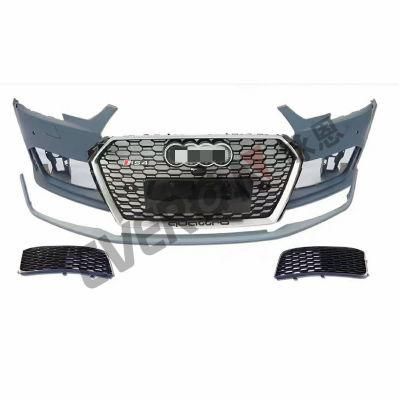 RS Style Front Bumper with Lip Splitter Conversion Body Kit for Audi A4 B9 2017-2019