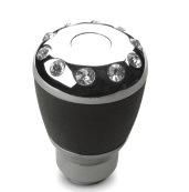 Aluminum+Black Leather+Perals Car Shift Knob