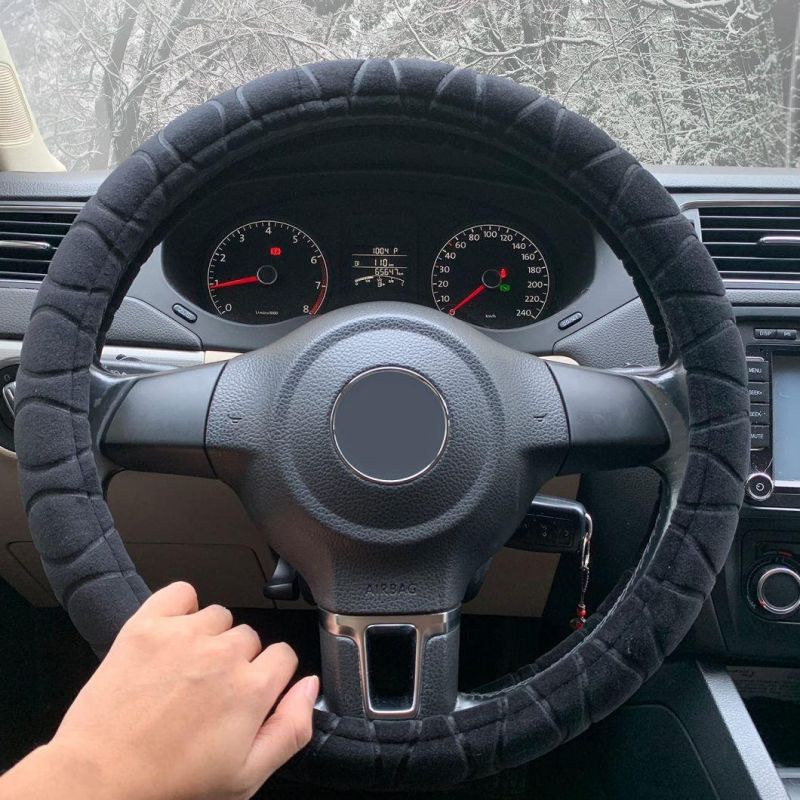 Fuzzy Fluffy Steering Wheel Cover Universal 15"