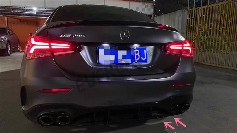 A45 Amg Style Rear Bumper Lip with Tail Pipe for Benz a Class W177 2019+