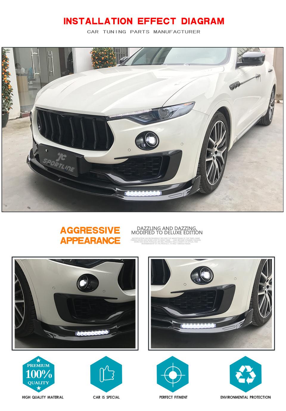 Jc-Wsm015-1 Carbon Fiber Front Bumper Lip Spoiler Bodykit Fit for Maserati Levante 2016-2019