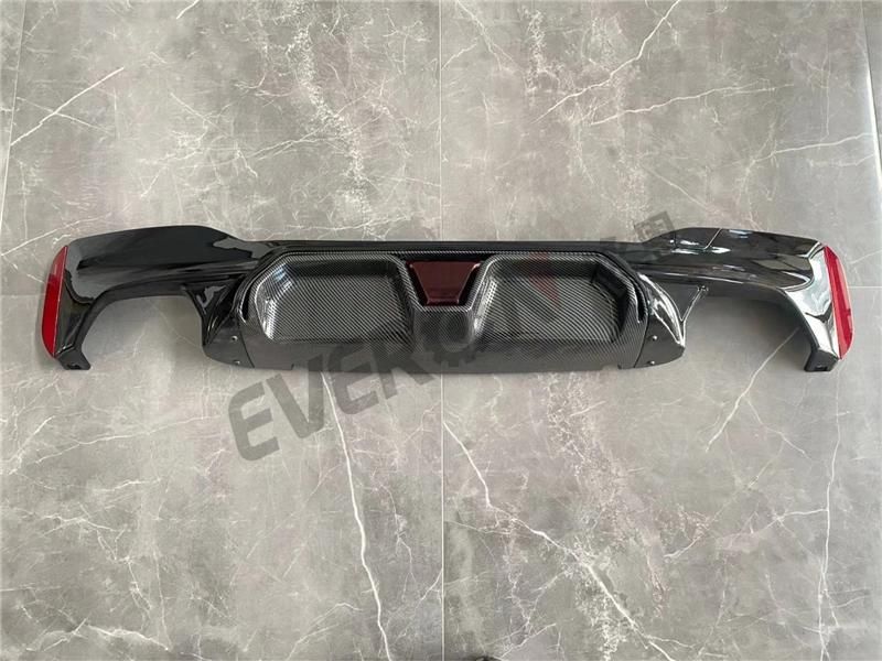 CS Style Rear Diffuser with LED Light Rear Bumper Lip for BMW 5 Series G30 2017+