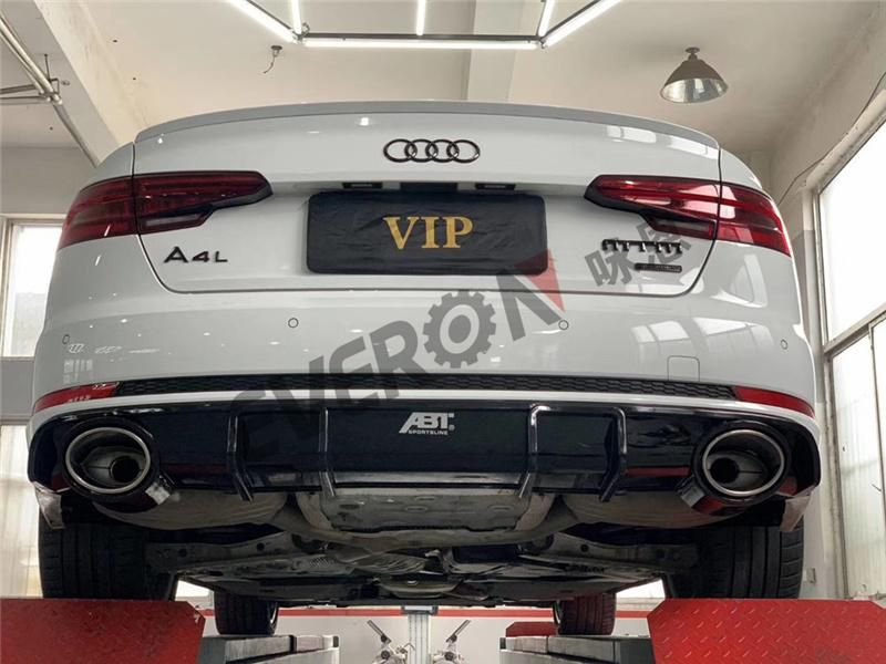 Abt Style RS4 Rear Bumper Diffuser with Tail Pipe for Audi A4 Sline 2017