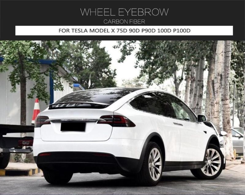 Carbon Fiber Car Wheel Arch Fender Flares Trim for Tesla Model X 2016-2018