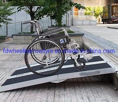 Anti- Slip Folding Portable Aluminum Wheelchair Ramp