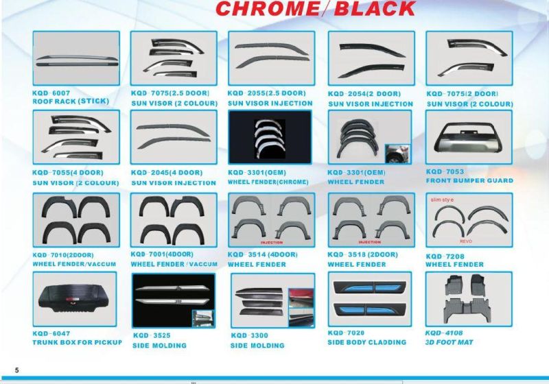 ABS Chrome/Black Car Door Handle Bowl Cover for Toyota Revo
